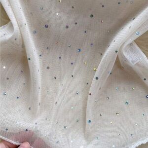 Sparkling Mesh Fabric with Iridescent Sequins
